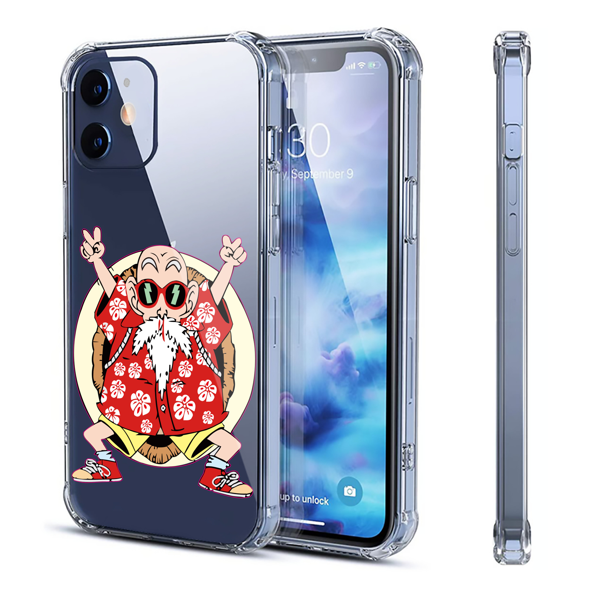（画像用） ドラゴンボール 亀仙人（かめせんにん） DRAGON BALL Master Roshi Kame Sennin 【iPhone 12シリーズ対応】透明スマホケース（クリアソフトケース）